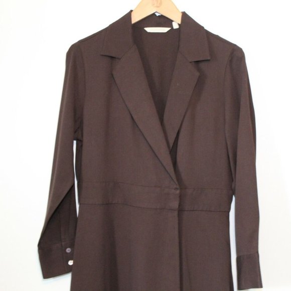 Soft Surroundings Quintessa Tencel Maxi Dress Brown Size PM Medium Petite H12691 - Picture 5 of 11